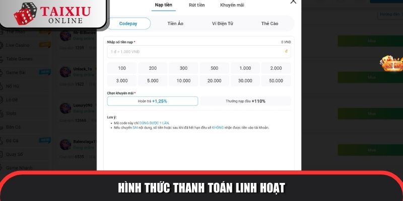 wi88 4 913 Hình thức thanh toán linh hoạt